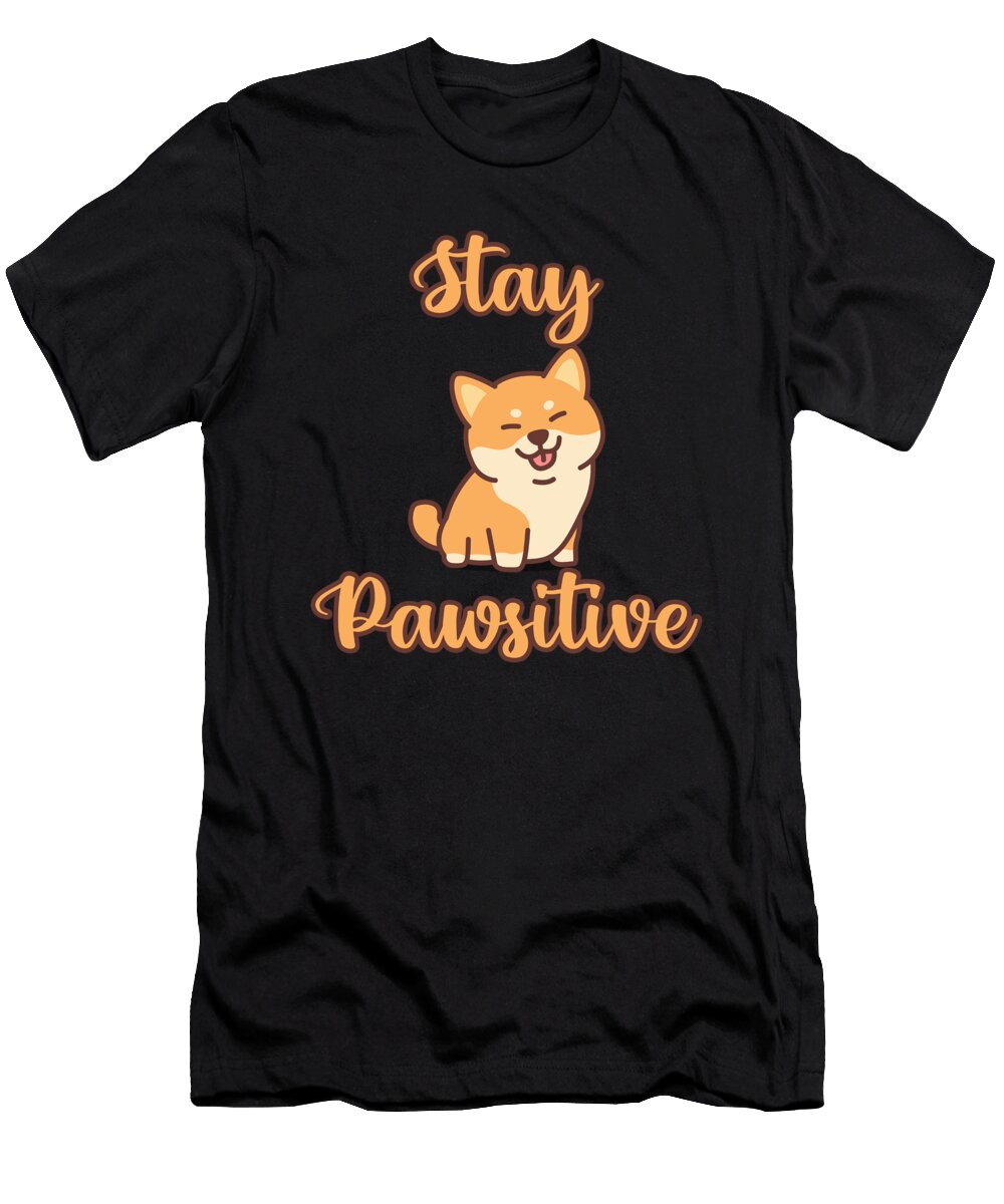 Stay Pawsitive Shiba Inu Japanese Dog Breed Gift Thomas Larch T-Shirt