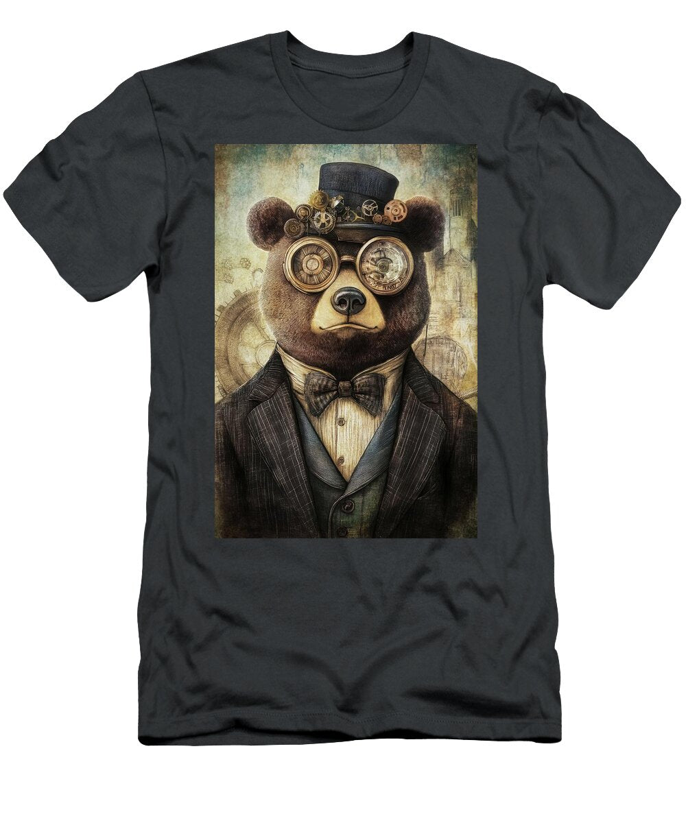 Steampunk Scholar Bear Portrait Matthias Hauser T-Shirt