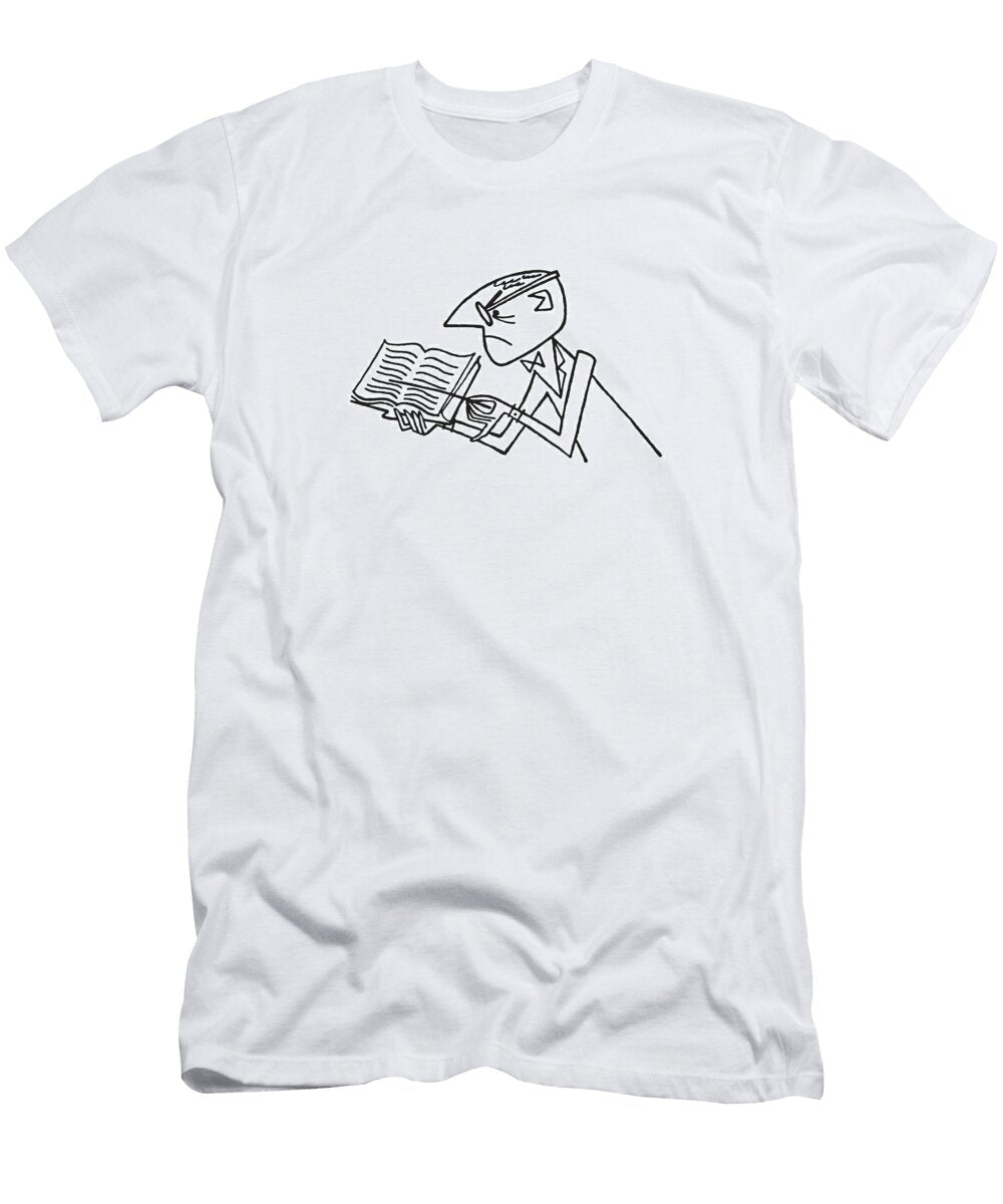 Stern Man Pointing At Book Csa Images T-Shirt