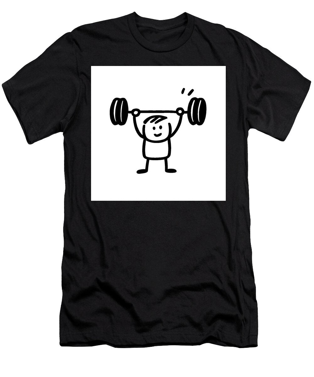 Stick Figure Lifting Weights Mounir Khalfouf T-Shirt