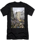 Stock Market Economic Recession Crisis 1884 1885 in America Financial Panic on Wall Street New York New York United States United States on May 14 1884 Colour Engraving of the 19th Century American School T-Shirt