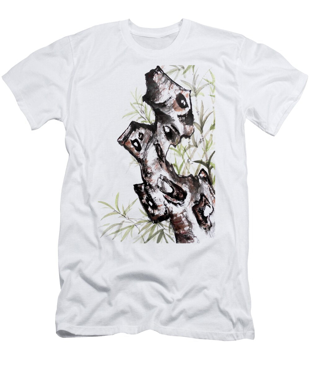 Stone with Green Bamboo No Cally Birgit Moldenhauer T-Shirt