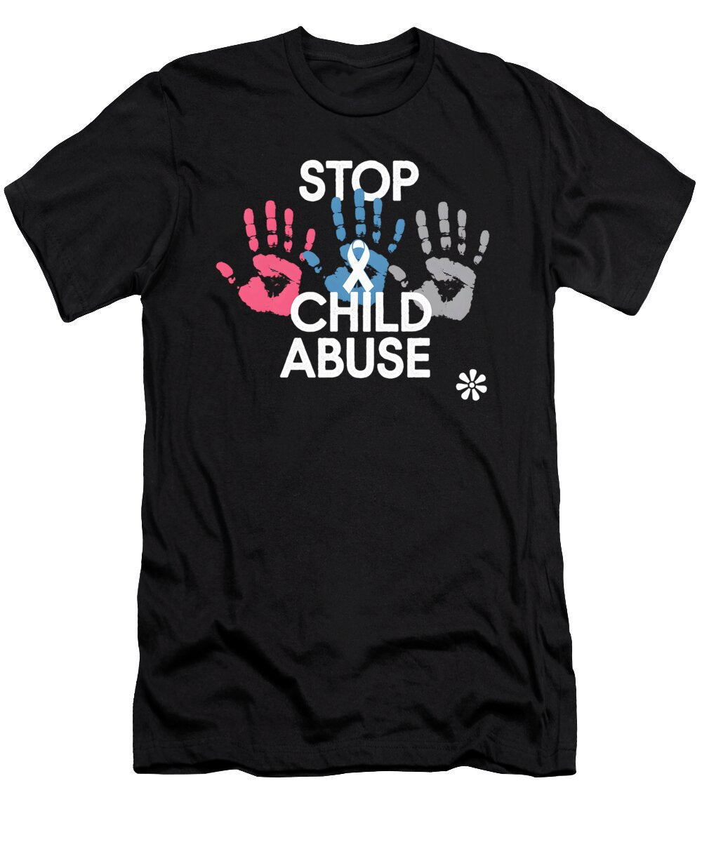 Stop Child Abuse in April Blue Child Abuse Gifts Natalie Lidford T-Shirt