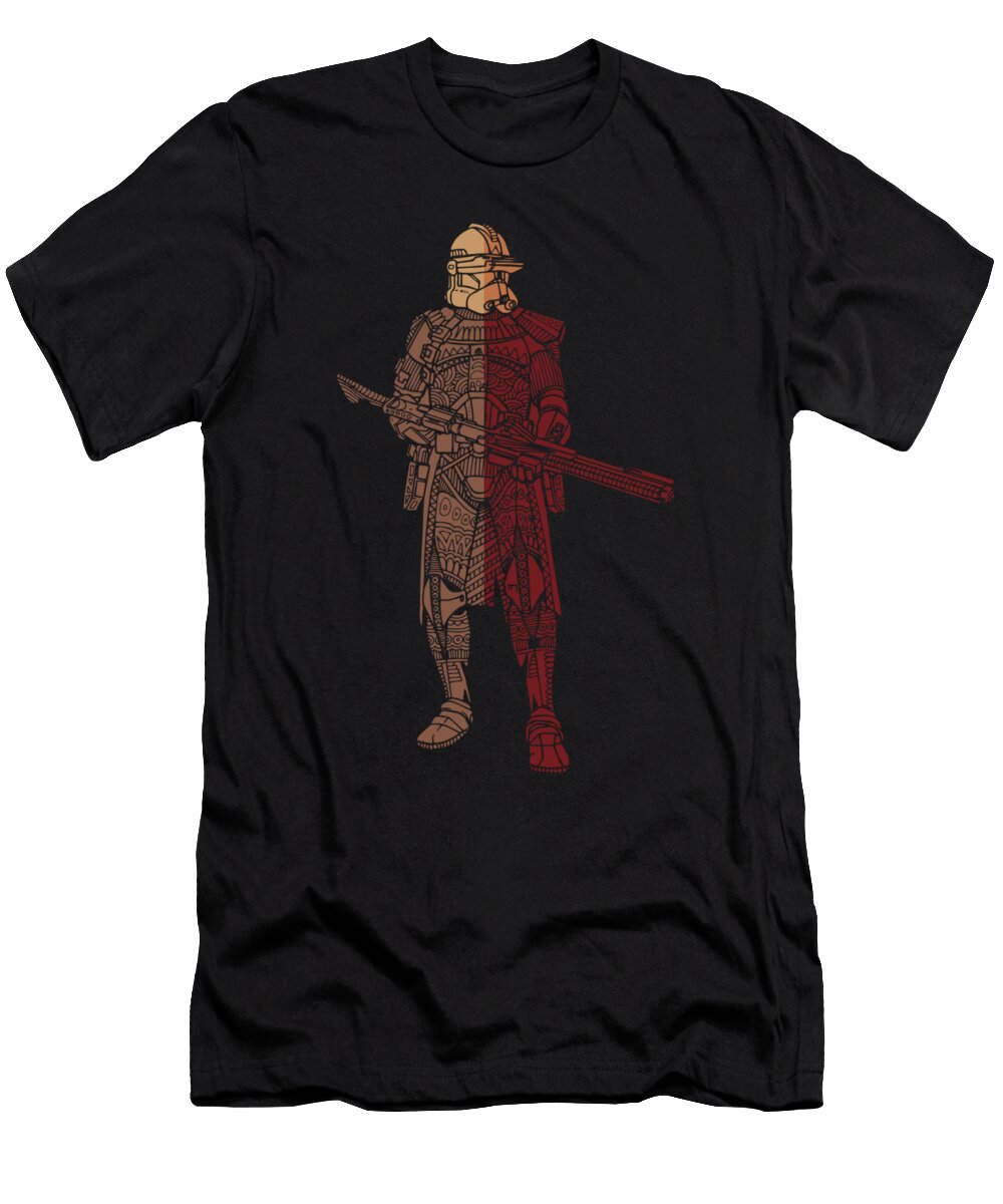 Stormtrooper Samurai Star Wars Art Red Brown Studio Grafiikka T-Shirt