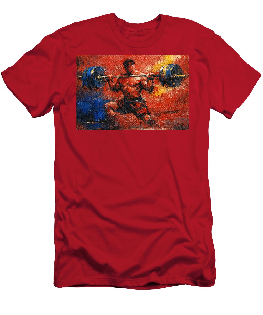 Strongman Lifting Heavy Barbell Johann Solovev T-Shirt