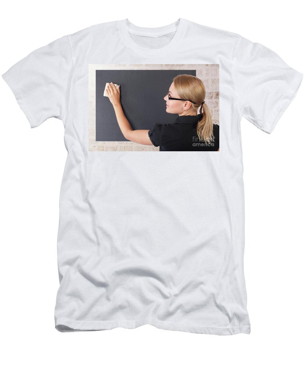 Student Girl Near Blackboard Anna Om T-Shirt