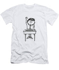Student Raising Hand and Sitting At Desk Csa Images T-Shirt