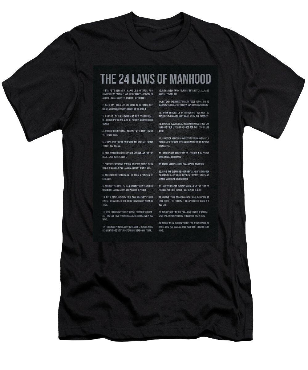 Success Motivation 24 Laws of Manhood Matthew Chan T-Shirt