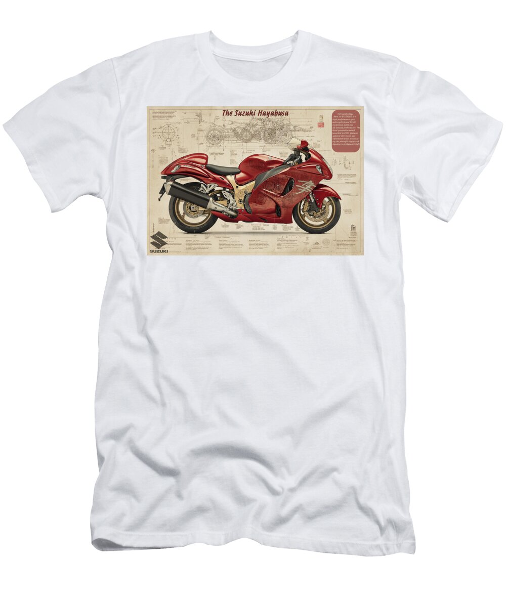 Suzuki Hayabusa Technical Design Kevin Walker and Pixel Reverie T-Shirt