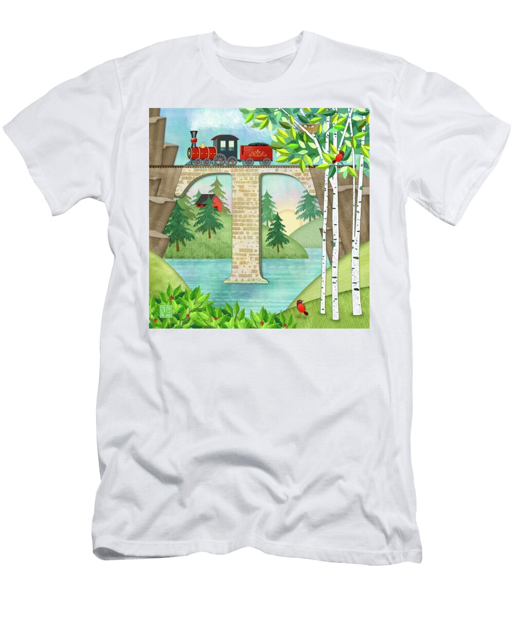 T Is for Train and Train Trestle Valerie Drake Lesiak T-Shirt