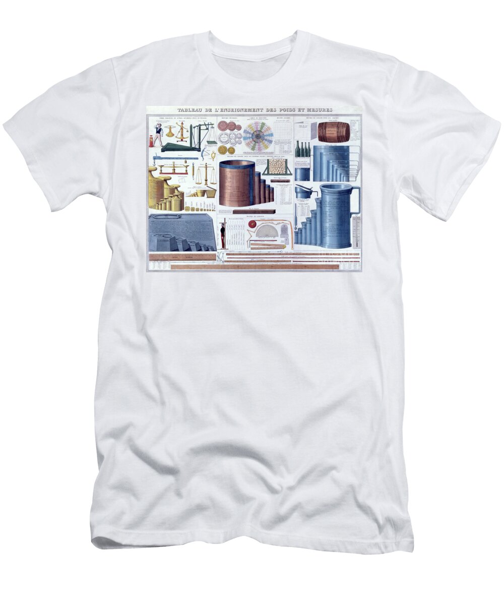Table of Weights and Measurements From a School Textbook Nineteenth Century French School T-Shirt