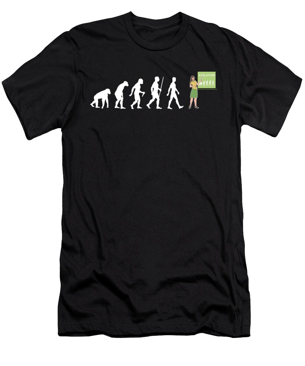 Teacher Evolution Professor Female Teacher Gift Muc Designs T-Shirt