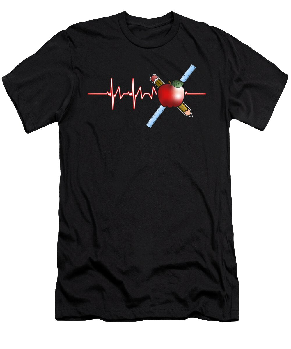 Teacher Heartbeat Teaches Profession Teaching Professor Educator Educating Teach Gift Thomas Larch T-Shirt