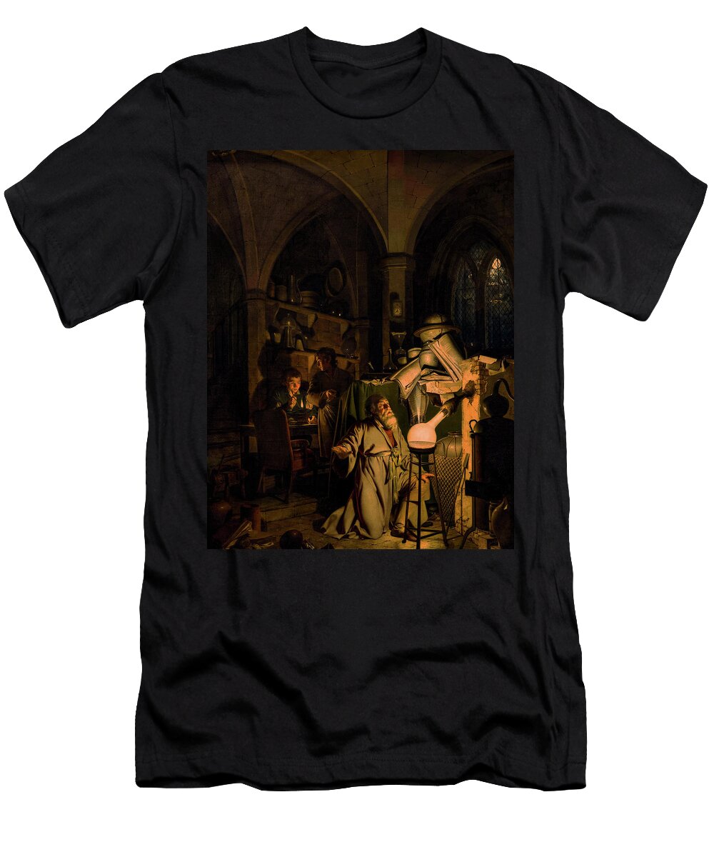 The Alchemist Discovering Phosphorus 1771 Joseph Wright of Derby T-Shirt