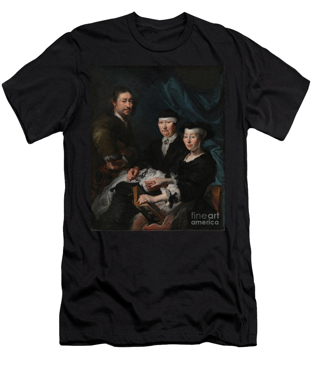 The Artist with His Family 1624 1670 Oil on Canvas Karel Van Iii Mander T-Shirt