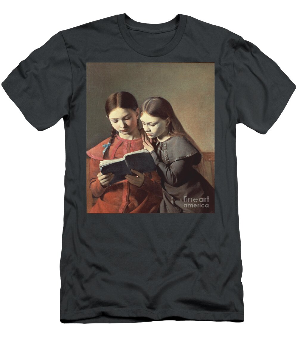 The Artists Sisters Signe and Henriette Reading a Book 1826 Carl Christian Constantin Hansen T-Shirt