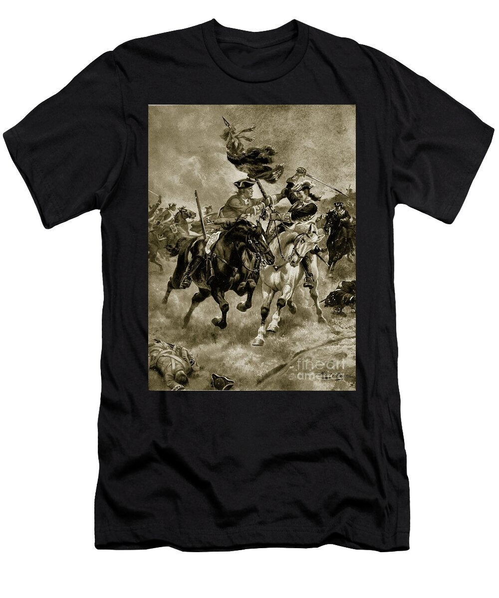 The Battle of Blenheim the Cavalry in Action Illustration From Hutchinsons Story of the British Nation C1923 Henry Payne T-Shirt