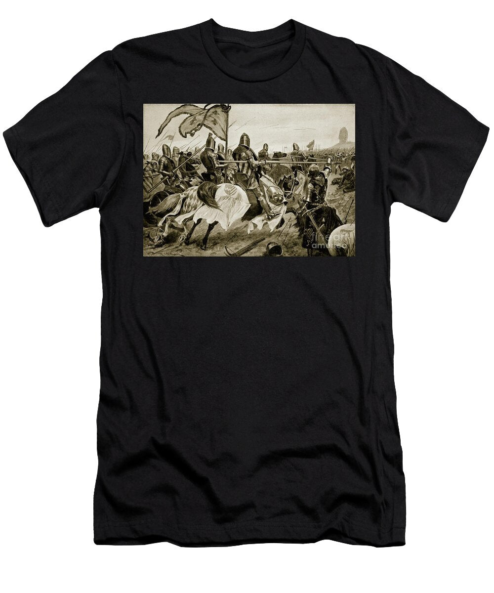 The Battle of Crecy 26th August 1346 Illustration From Hutchinsons Story of the British Nation C1923 Richard Caton Ii Woodville T-Shirt