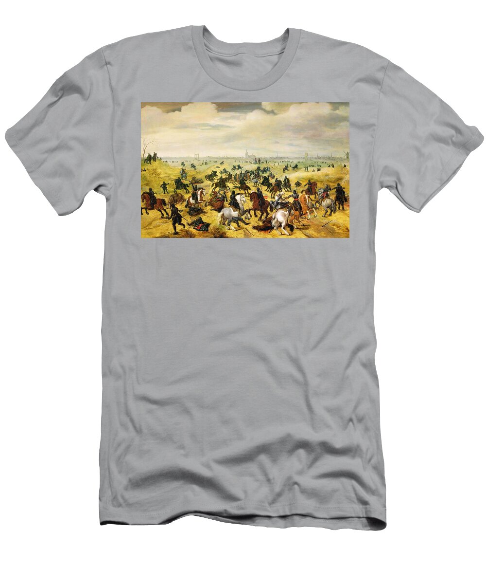 The Battle of Leckerbeetje 1600 Panel Pair of 77047 Sebastian Vrancx T-Shirt