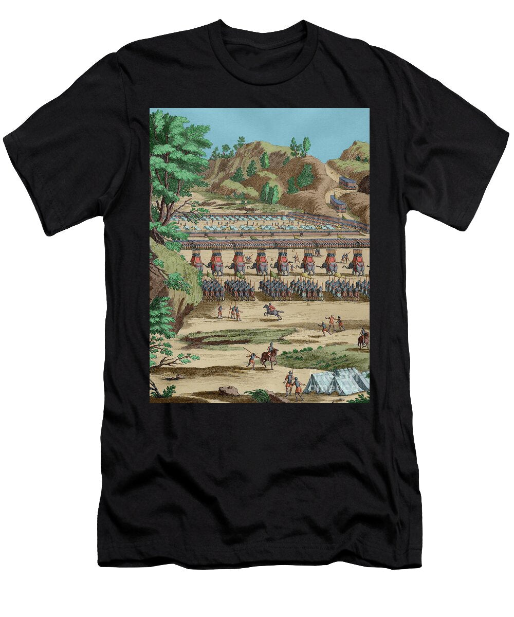 The Battle of the Ax C 250 Bc Carthaginian Infantry and Cavalry Complete with Elephants 1727 French School T-Shirt