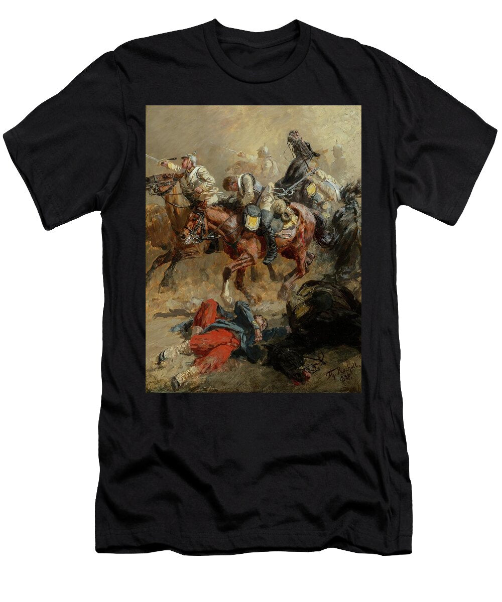 The Battle on Horseback Theodor Rudolf Rocholl T-Shirt