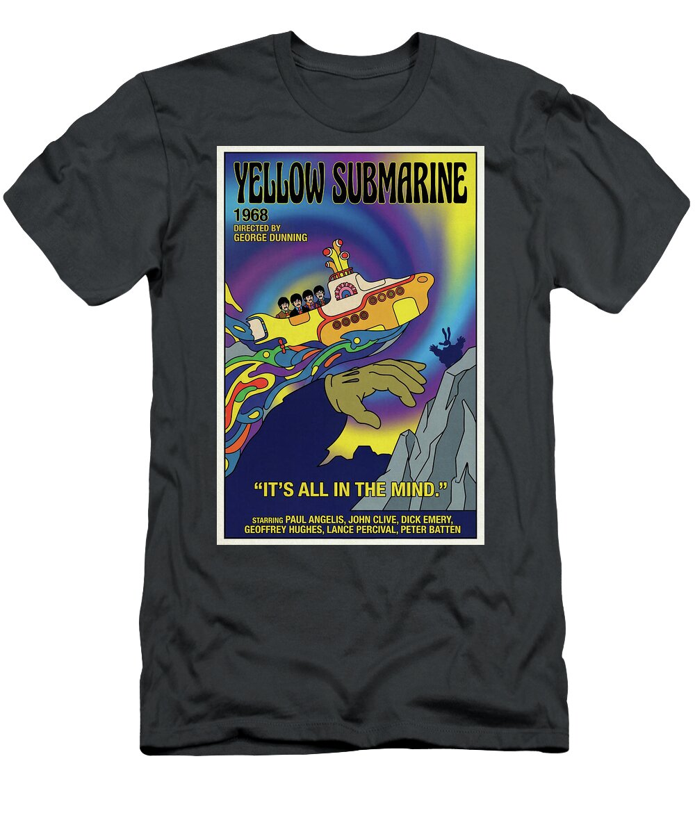 The Beatles in Yellow Submarine Minimal Movie Poster Retro Film Poster Vintage Sampadart Gallery T-Shirt
