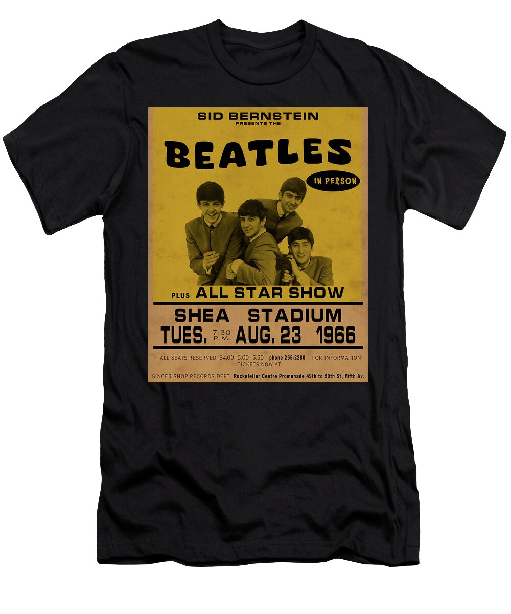 The Beatles Shea Stadium Poster Kevin Walker and Pixel Reverie T-Shirt
