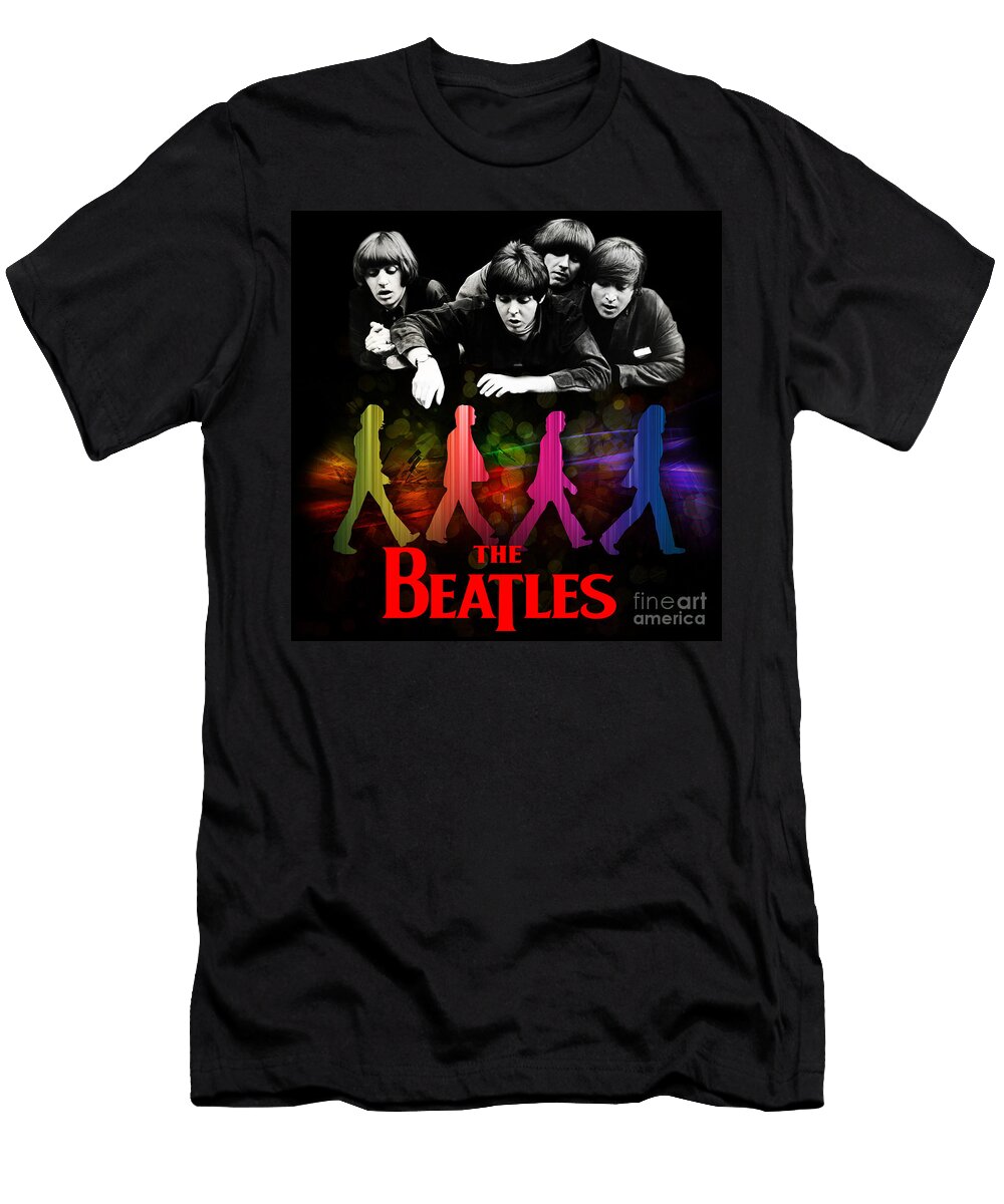 The Beatles Through Artwork Rock Band T-Shirt