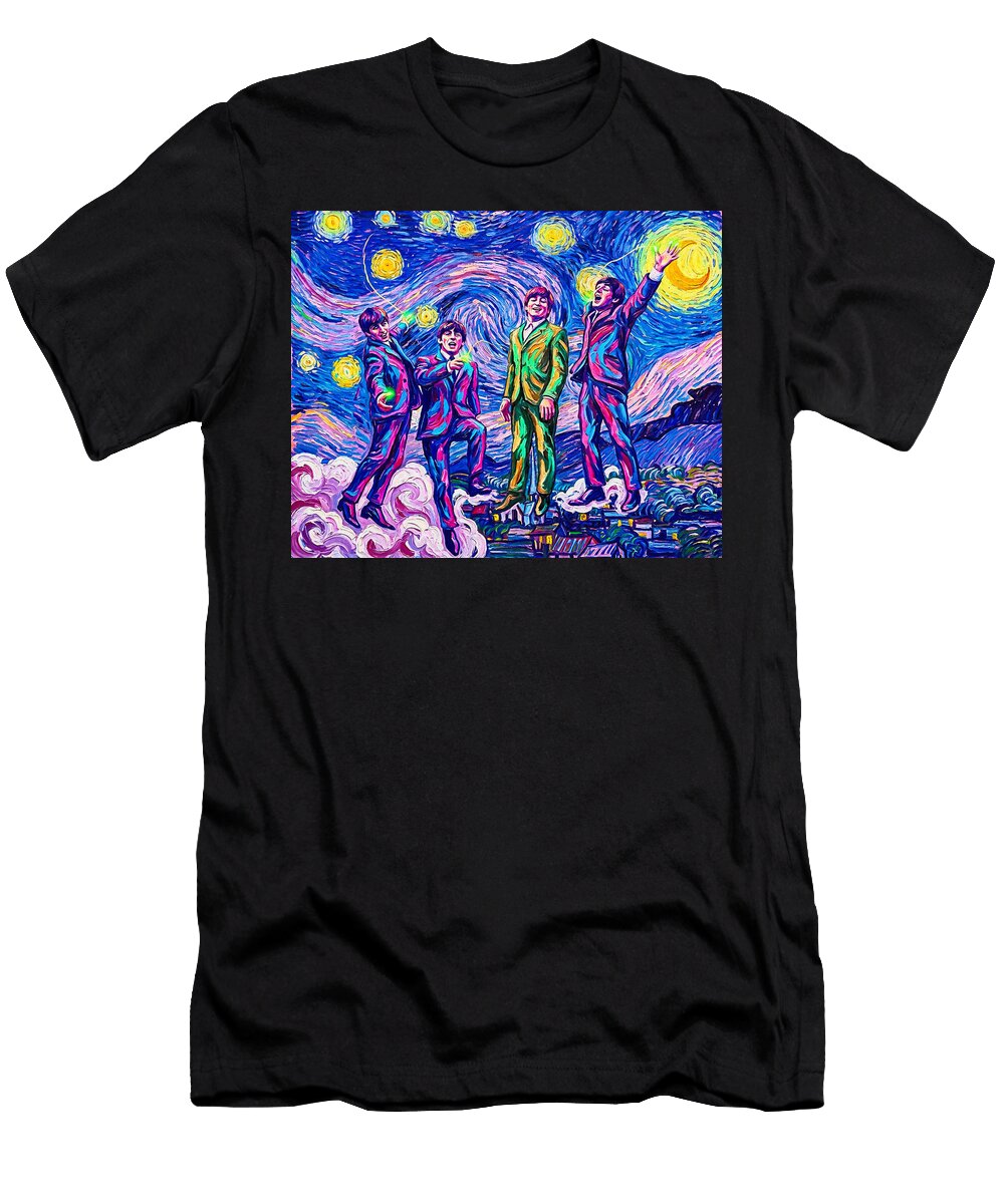 The Beatles Under Starry Night Mi Tzura T-Shirt
