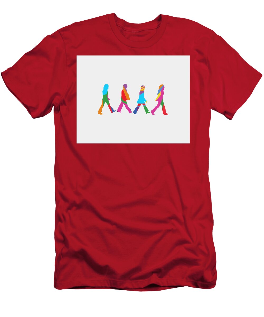 The Beatles Walking Across Abbey Road Pop Art Ahmad Nusyirwan T-Shirt