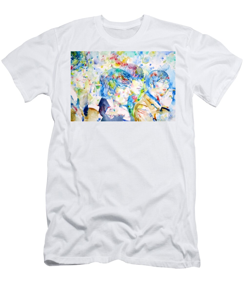 The Beatles Watercolor Portrait4 Fabrizio Cassetta T-Shirt