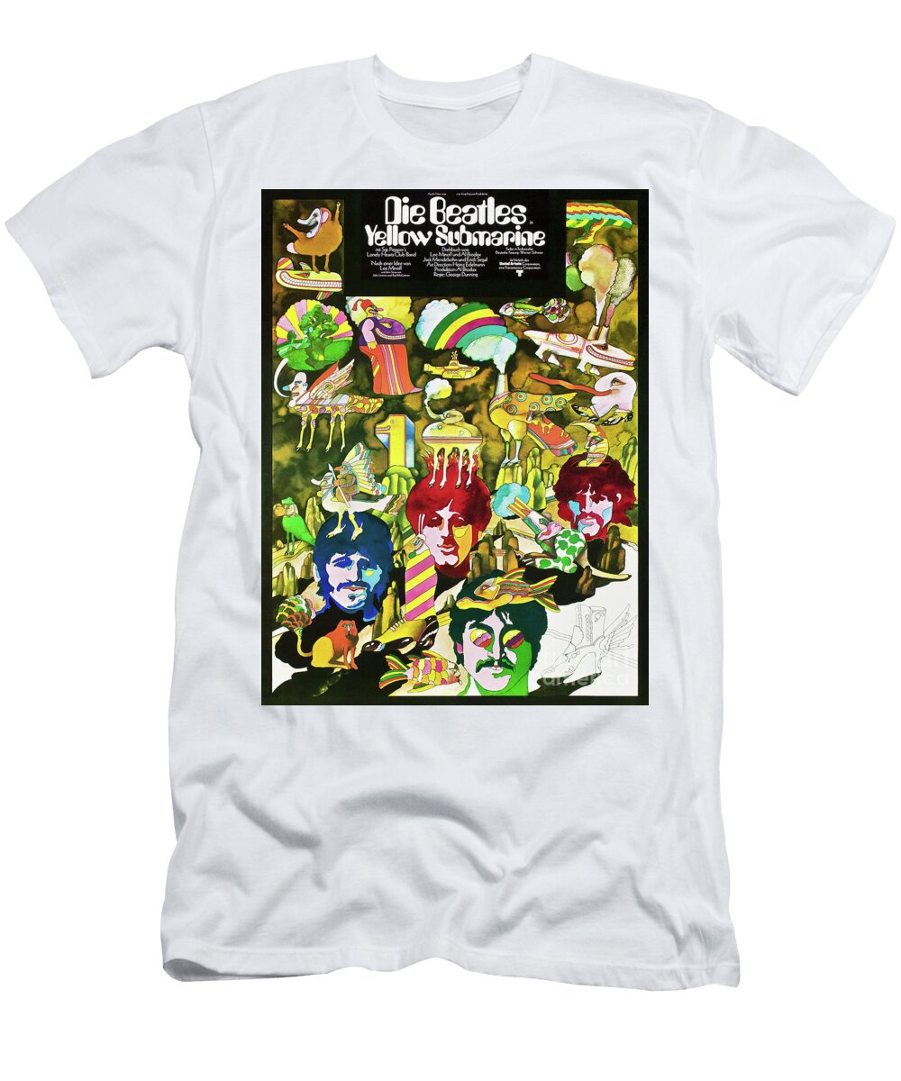 The Beatles Yellow Submarine 1968 Movie Poster German Pulp Poster T-Shirt