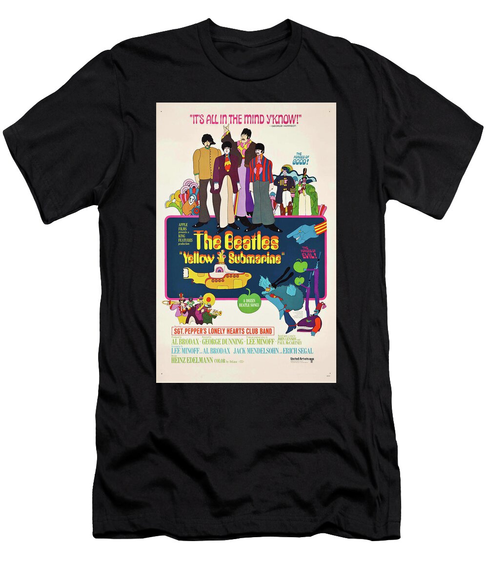 The Beatles Yellow Submarine Vintage Art Retro Poster Vintage Treasure Sampadart Gallery T-Shirt