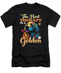 The Best Therapy Is a Golden Retriever Dad Mom Dog Lover Maximus Designs T-Shirt