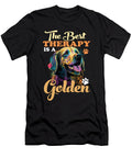 The Best Therapy Is a Golden Retriever Dog Goldie Mom Dad Maximus Designs T-Shirt