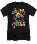 The Best Therapy Is a Golden Retriever Dog Quote Dog Lover Maximus Designs T-Shirt