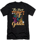 The Best Therapy Is a Golden Retriever Owner Goldie Mom Dad Maximus Designs T-Shirt