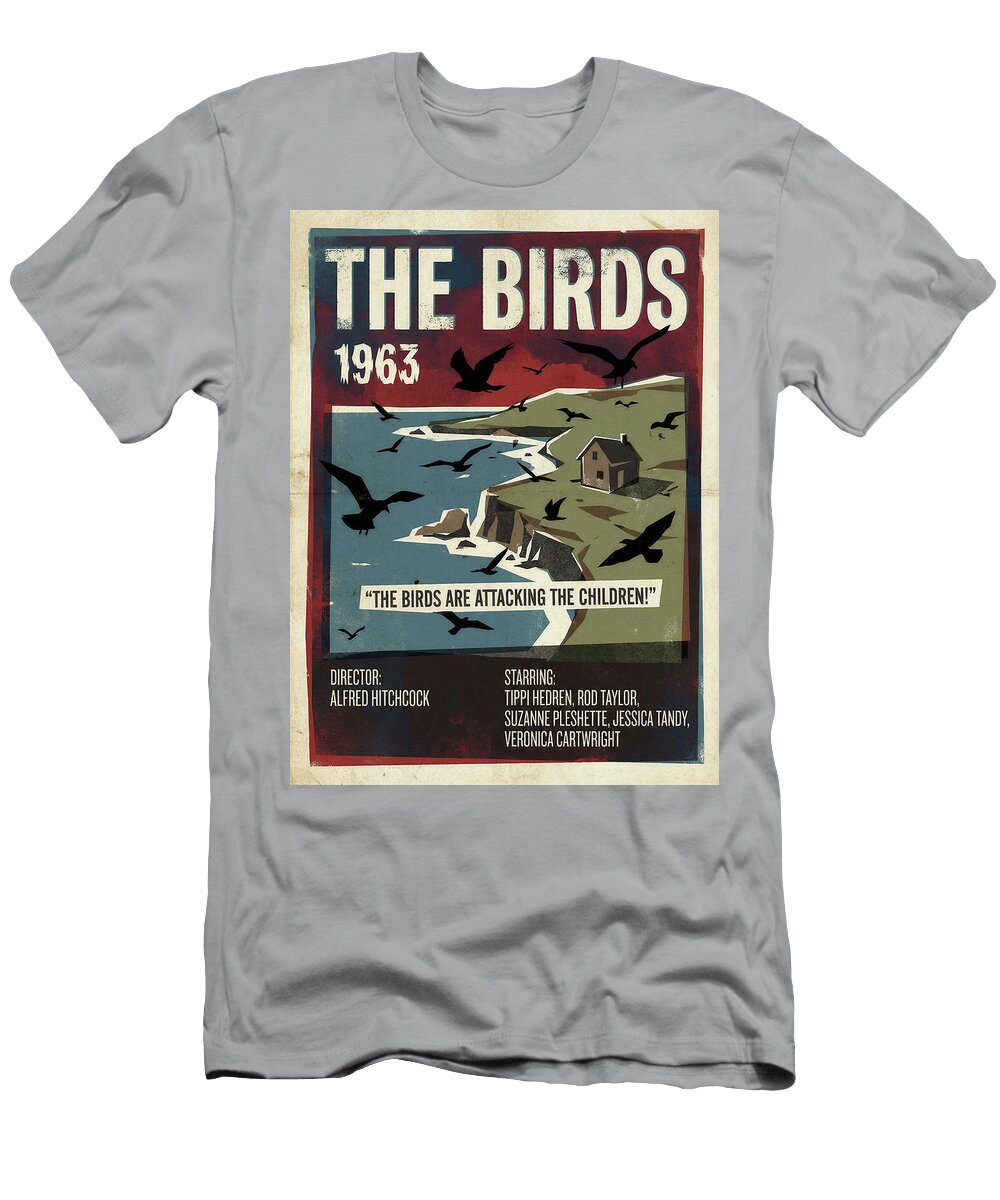 The Birds 1963 Minimal Movie Poster Retro Film Poster Vintage 1963 Sampadart Gallery T-Shirt