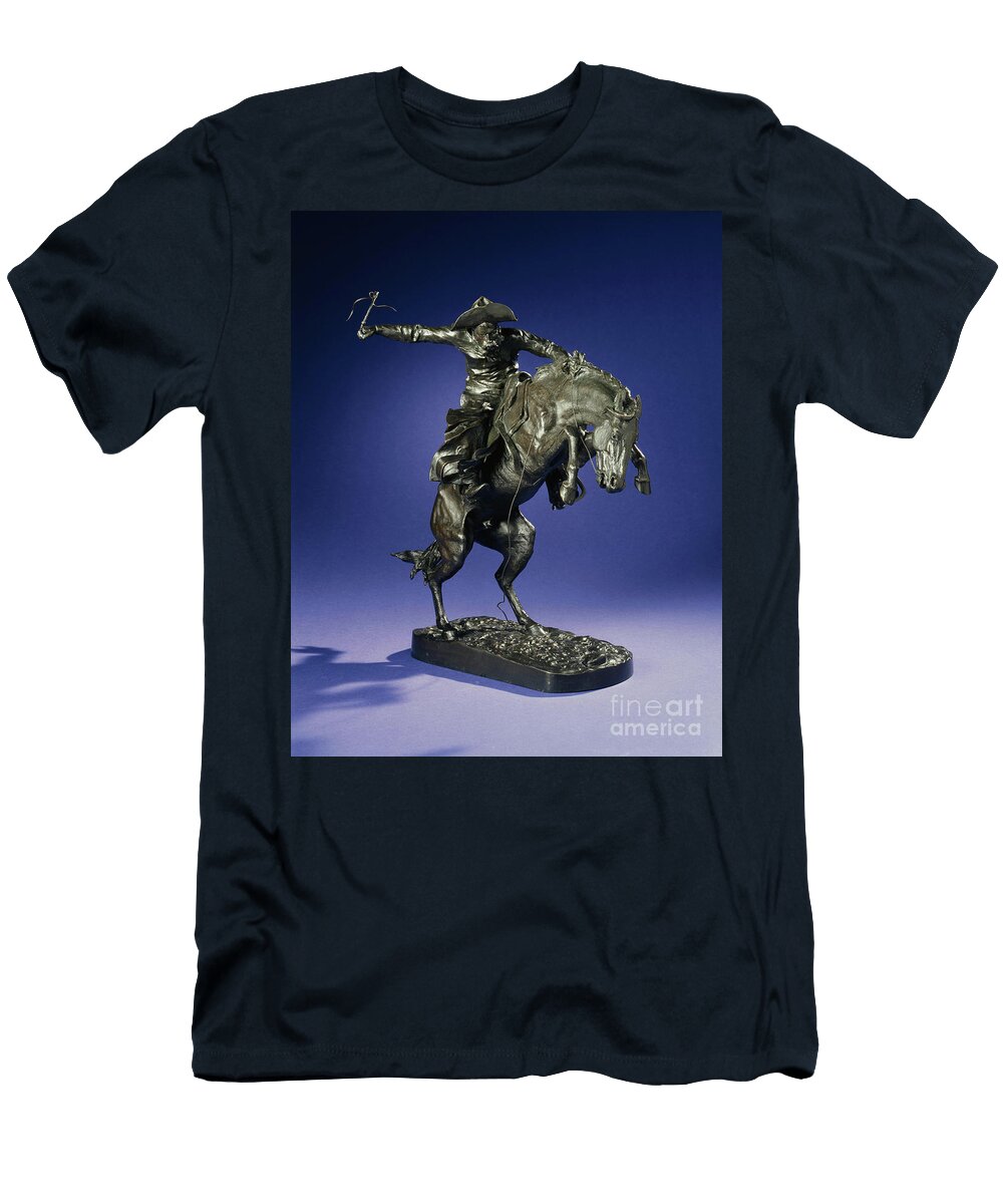 The Bronco Buster Bronze with Greenish Brown Patina Frederic Remington T-Shirt