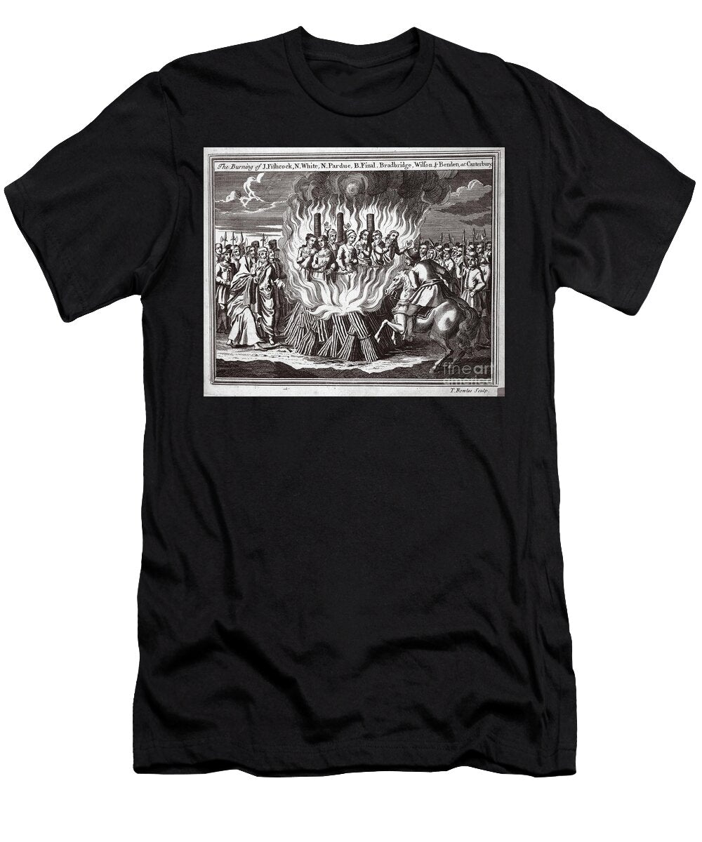 The Burning of J Fishcock N White N Pardue B Final Bradbridge Wilson and Benden At Canterbury Illustration From Foxes Martyrs English School T-Shirt