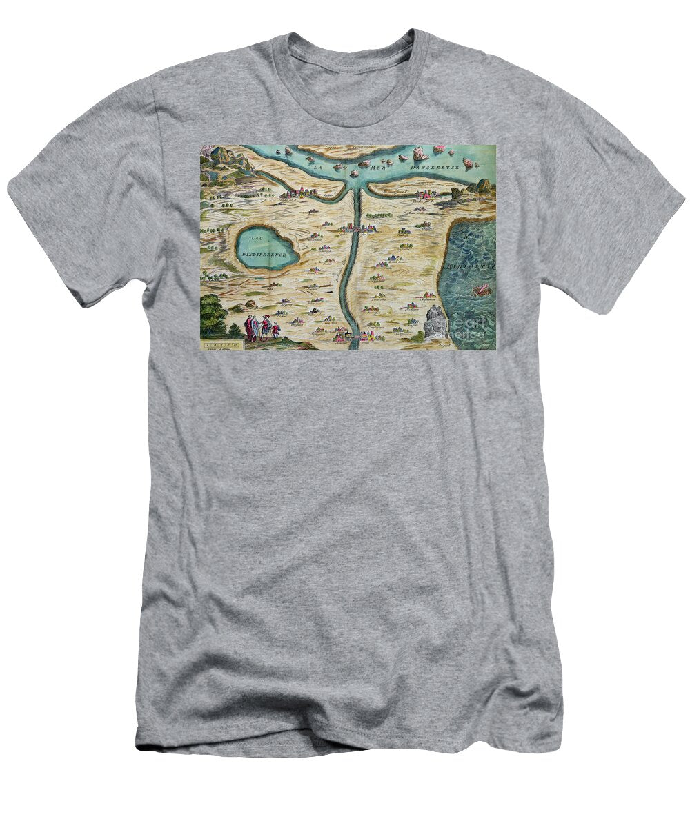 The Carte Du Tendre a Map of an Imaginary Country 1656 French School T-Shirt