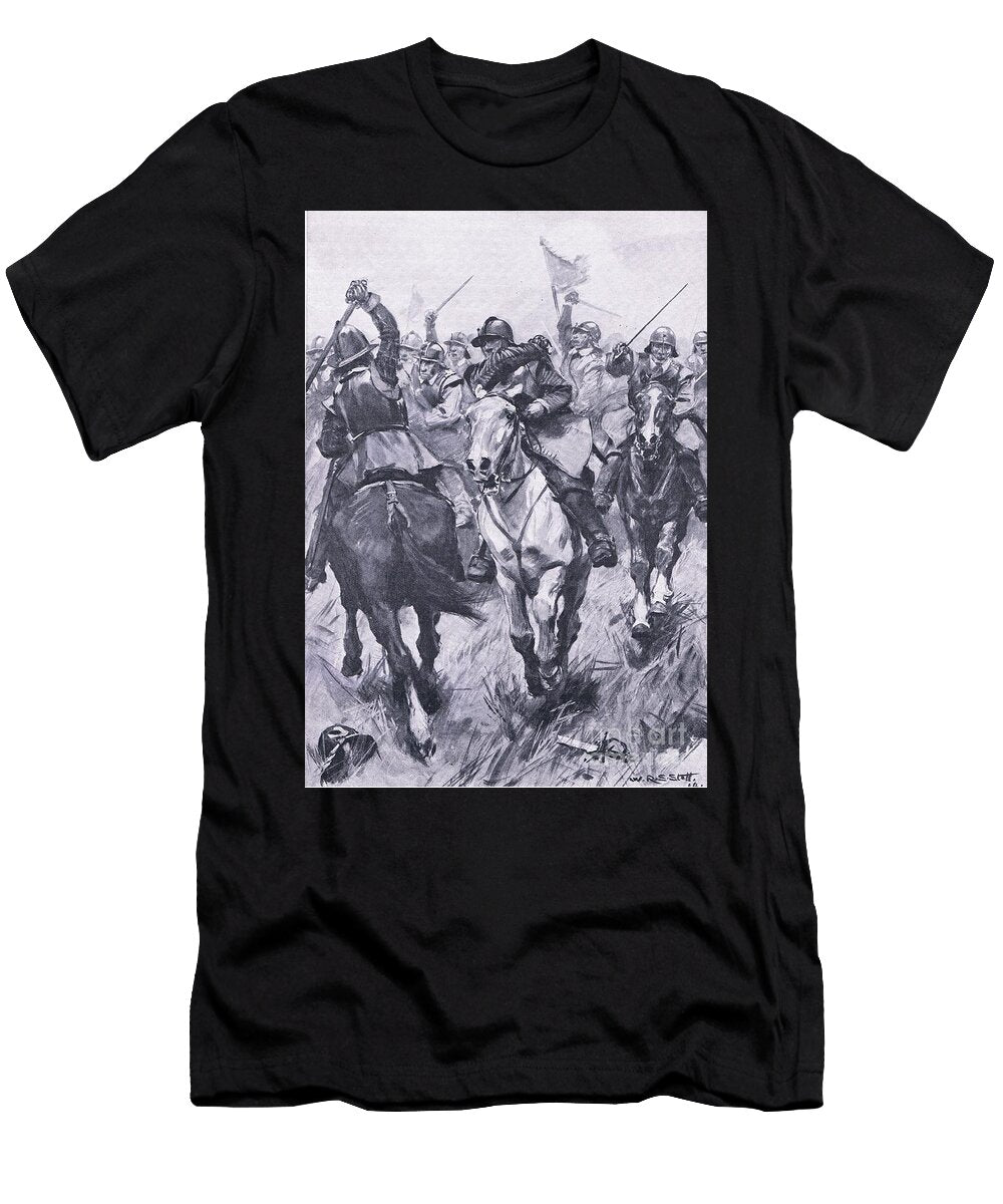 The Cavalry Conflict At Dunbar 3rd September 1650 Illustration From British Battles on Land and Sea 1915 William Stott T-Shirt