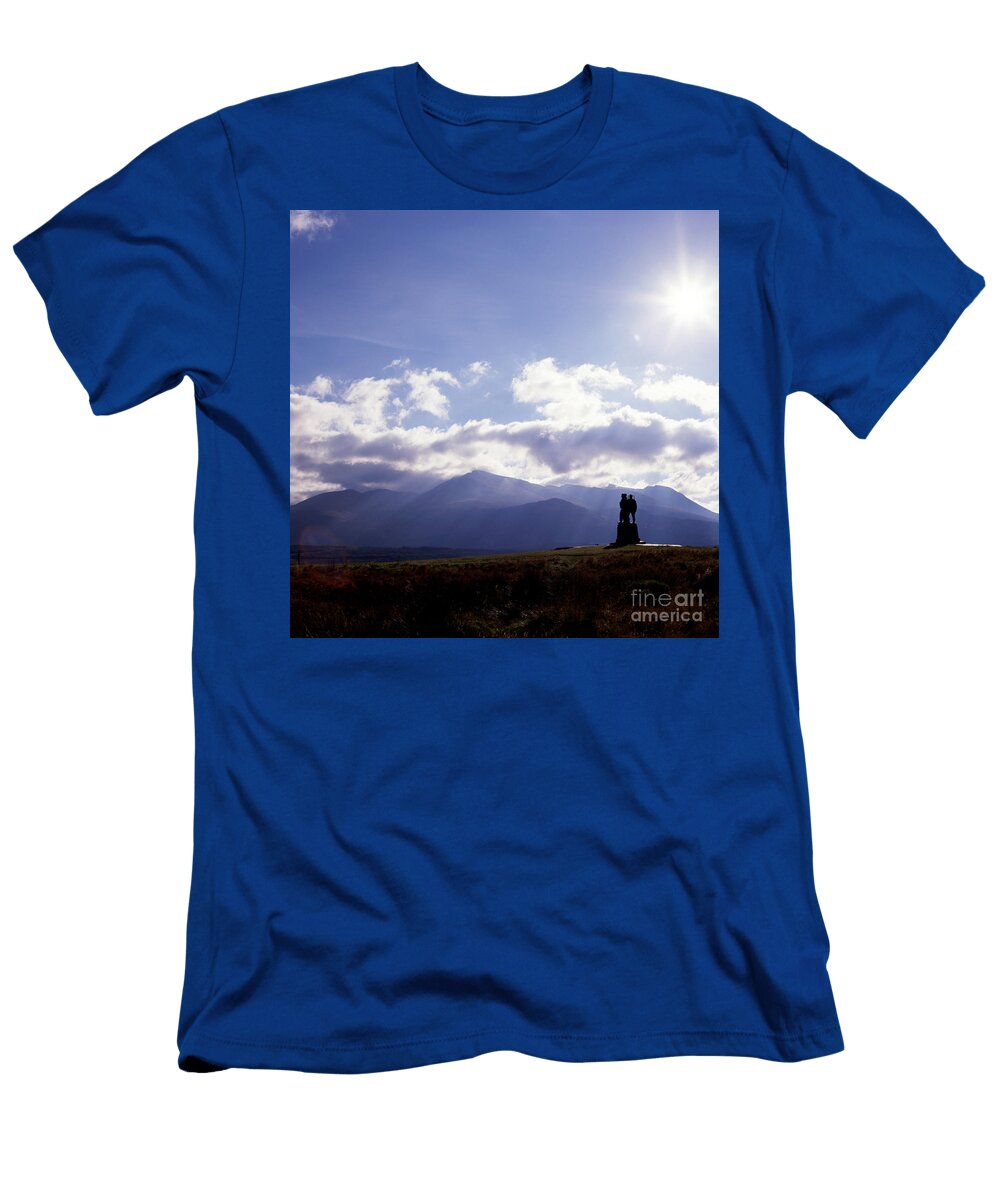 The Commando Monument Spean Bridge Near Fort William Framed By the Grey Corries Lochaber Invernesshi Michael Walters T-Shirt