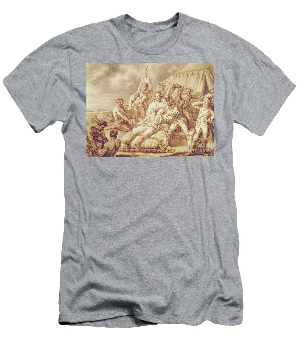 The Death of Marquis De Montcalm De Saint Veran 1712 59 Pen and Ink Wash with Bodycolor on Paper Jean Antoine Watteau T-Shirt