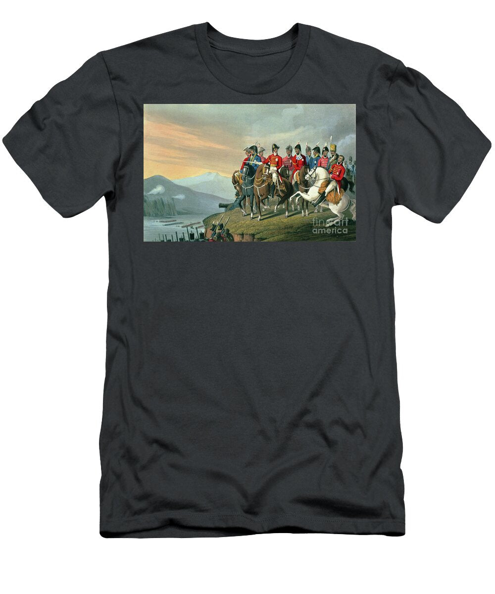 The Duke of Wellington and His Staff Crossing the Bidassoa and Entering France 1813 Engraved By Matthew Dubourg Fl1813 20 1818 Stephen Francis Dutihl Rigaud T-Shirt