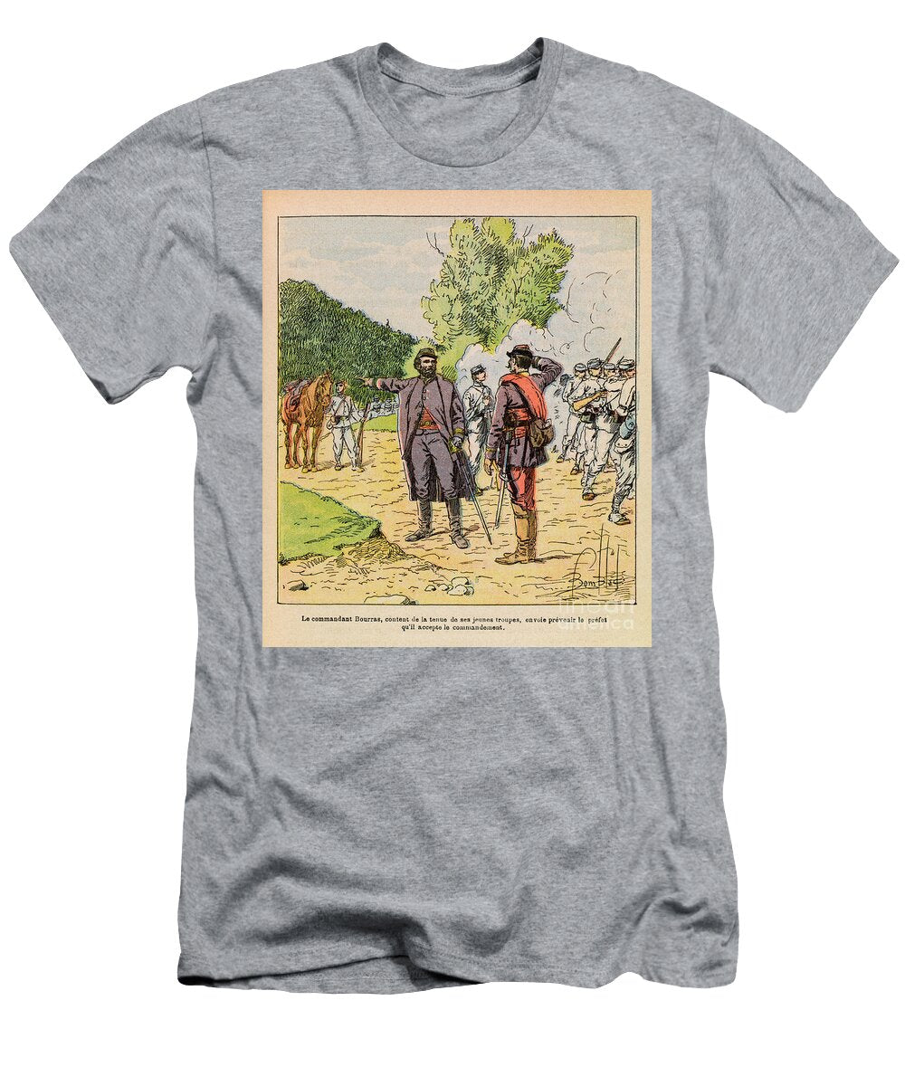 The Eastern Armee of Eugene Sergeant Dit Grenest Colonel Bourras During the Brouvelieures Fighting in October 1870 Engraving Louis Charles Bombled T-Shirt