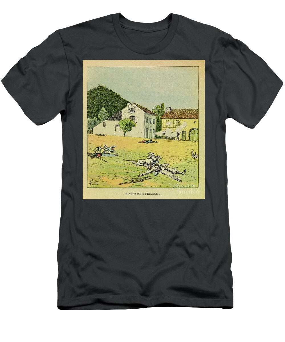 The Eastern Armee of Eugene Sergeant Known As Grenest a Sifted House During the Battle of Nompatelize in October 1870 Engraving Louis Charles Bombled T-Shirt