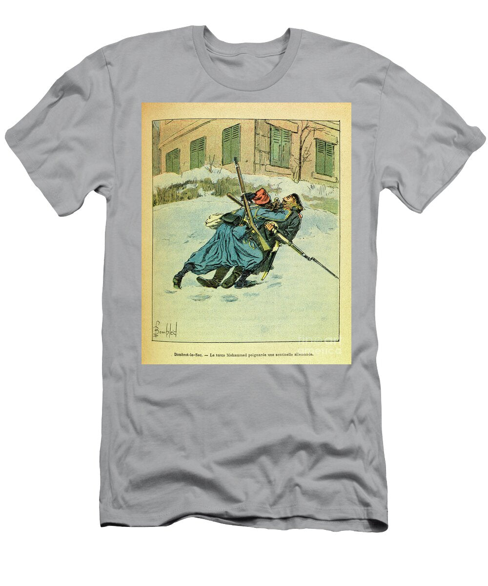 The Eastern Armee of Eugene Sergeant Known As Grenest At Dombrot Le Sec the Turkish Mohammed Stabs a German Sentinel Engraving Louis Charles Bombled T-Shirt