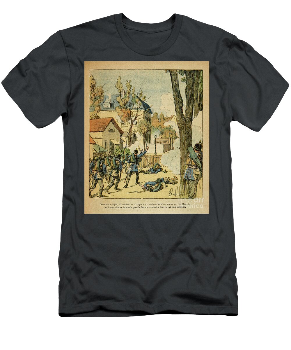 The Eastern Armee of Eugene Sergeant Known As Grenest Defense of Dijon on October 30 1870 Engraving Louis Charles Bombled T-Shirt