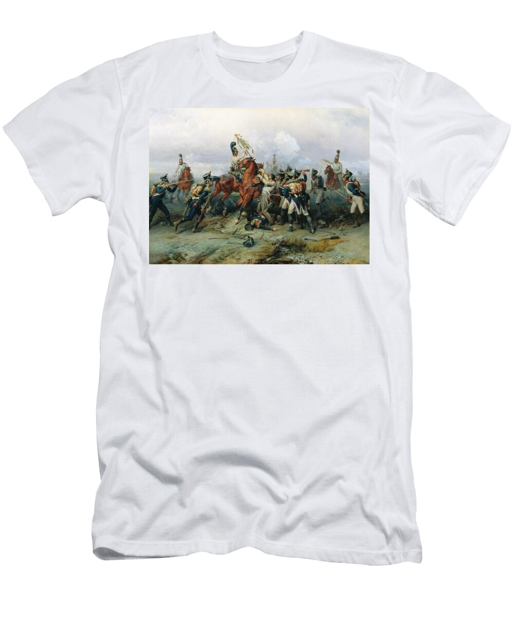 The Exploit of the Mounted Regiment in the Battle of Austerlitz 1884 Oil on Canvas Bogdan Willewalde T-Shirt
